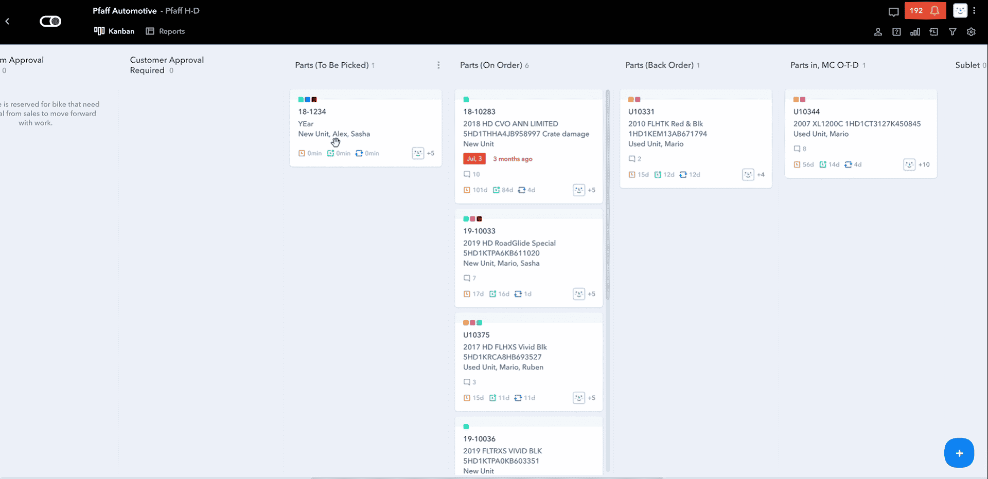 Pipefy Kanban dashboard example