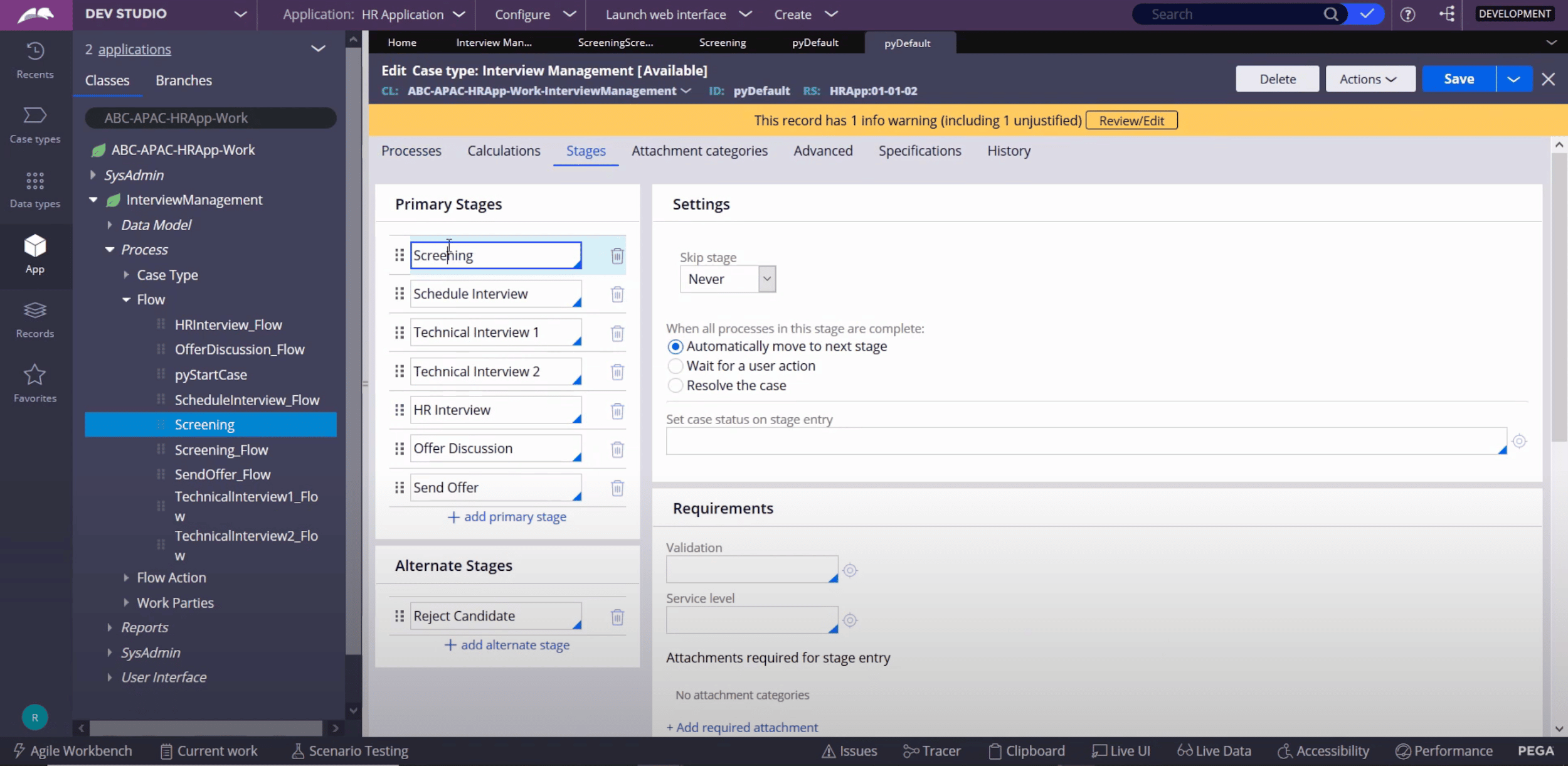 editing process steps with pega software