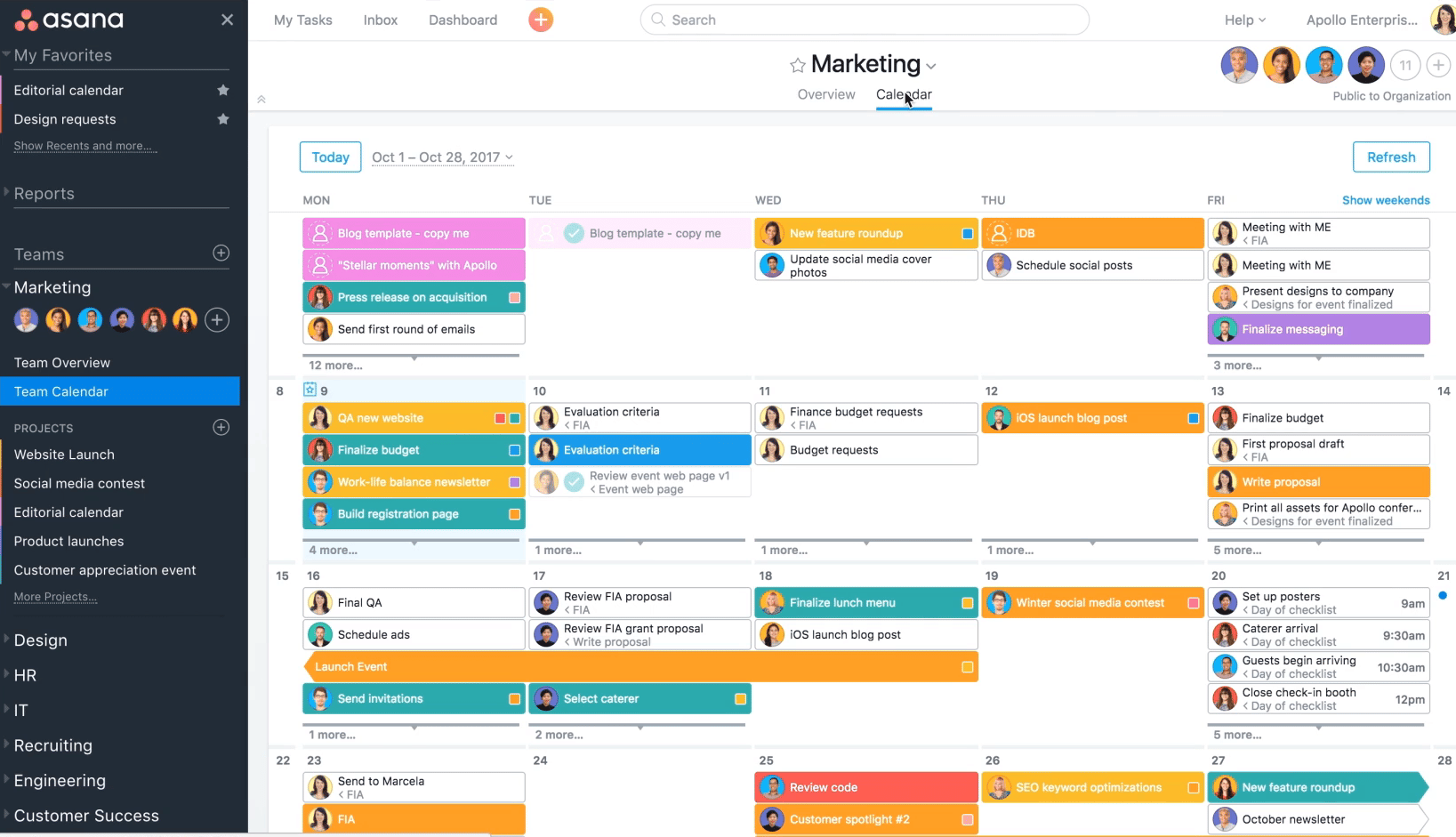 Asana is a great project management tool with a colorful dashboard