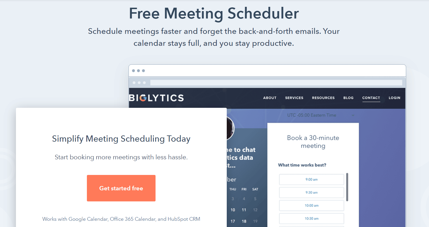 Hubspot Meetings - Productivity Software